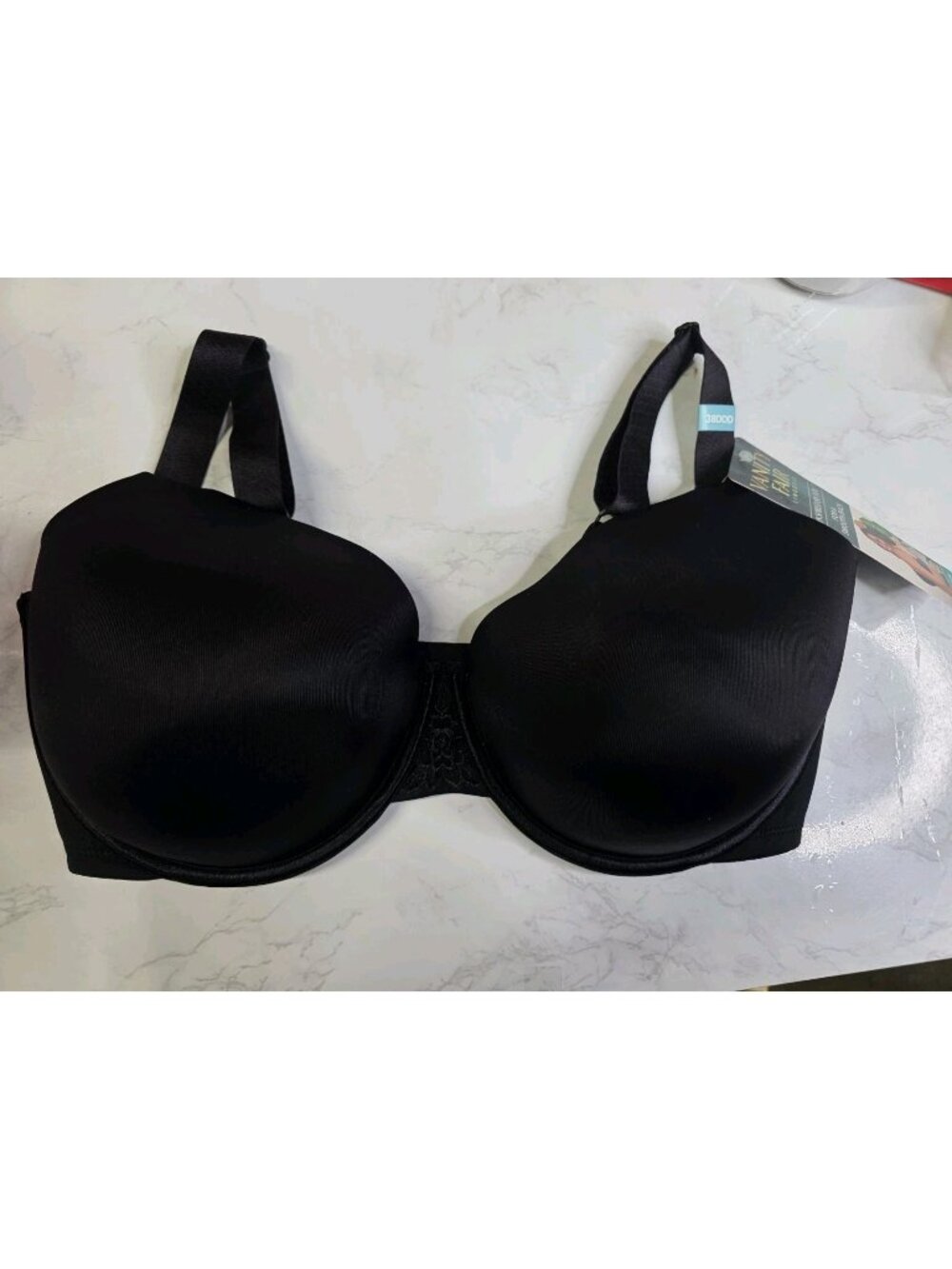 Vanity Fair Bra 38DDD Black Full Coverage Underwire T-Shirt Bra NWT Smooth WL348
